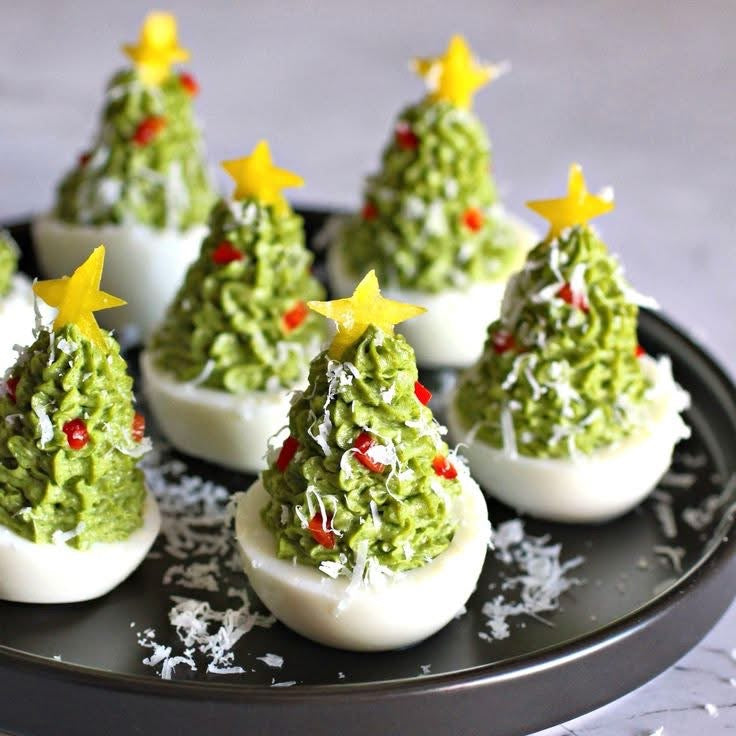 Christmas Tree Deviled Eggs